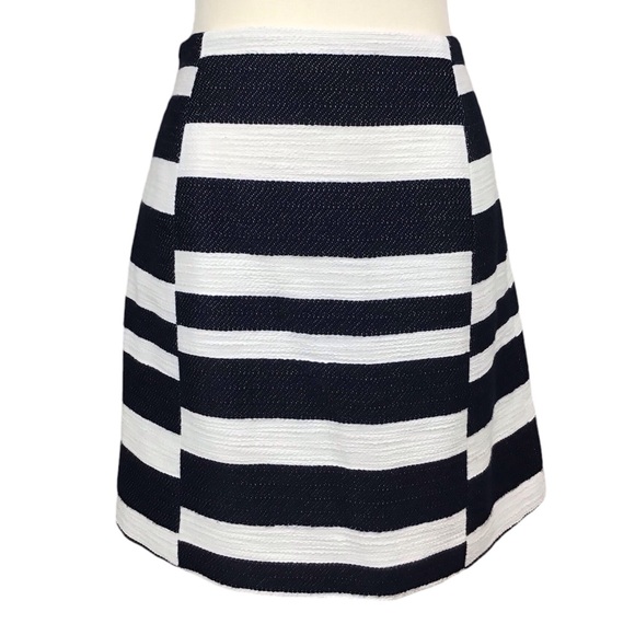 Loft Womens Tweed Skirt Size 6 Woven Knit Knee Length Midi Straight Stripes Twee - Picture 13 of 13